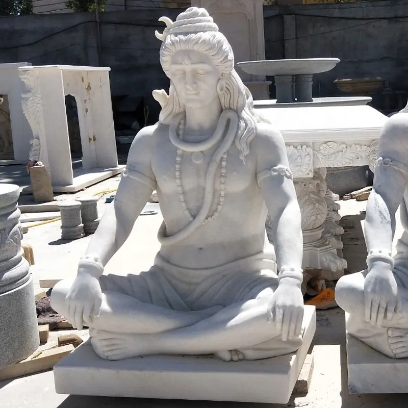 Estatua de mármol de Shiva de señor indio de tamaño real al aire libre de alta calidad hermosa estatua de mármol de Shiva