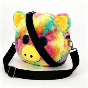 Customized Rainbow Pig Plush Crossbody Bag,Tie-Dye Pig Plush <b>Purse</b>,<b>Cute</b> Pig Plush Shoulder Bag,Multicolor Pig Plush Crossbody - Product Image 1