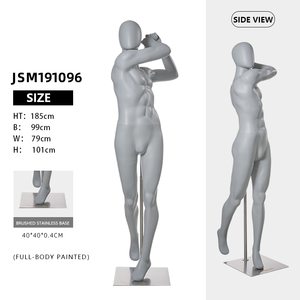 남성 스포츠 골프 그레이 무광 유리섬유 전신 마네킹 (머리 포함) 윈도우 디스플레이용 공장 도매 - Product Image 2