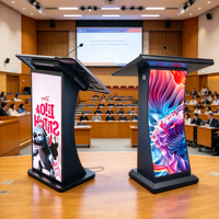 Écran LED de podium intérieur/extérieur, pupitre numérique P2.5 autoportant, affichage couleur 4K, en aluminium moulé, pour salle de conférence et discours