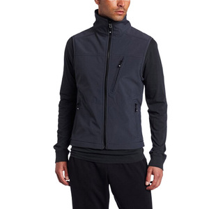 Người đàn ông của phong cách cổ điển softshell vest không thấm nước và Windproof với dây kéo đóng cửa giản dị worsted vải OEM Dịch vụ có sẵn - Product Image 1