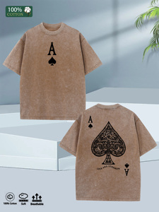 T-shirt da Uomo Stile Street 2025 Oversize 100% Cotone 5 Colori Lavato Morbido Estivo Spedito da <span class=keywords><strong>New</strong></span> <span class=keywords><strong>York</strong></span> - Product Image 5