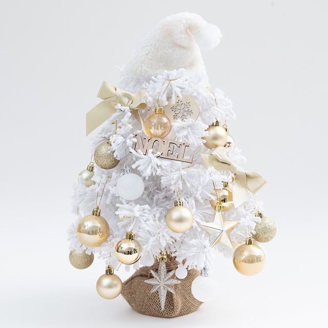 Mini Christmas Tree Small White Christmas Tree with Lights and Music Pre-lit Artificial Christmas Tree Tabletop