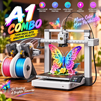 Imprimante 3D A1 Combo à fonctionnement silencieux, système AMS Lite multi-couleurs, impression haute vitesse, auto-calibrage