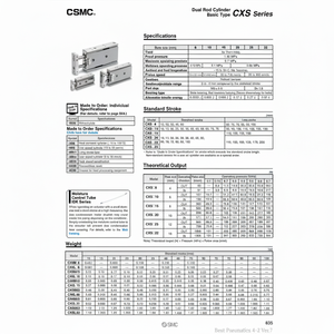 Cilindro de varilla doble SMC Pneumatics, piezas neumáticas de - Product Image 1