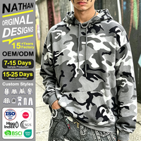 Fabricantes de Ropa Personalizada, Sudadera con Capucha Informal de Estilo Urbano, Sudadera con Capucha de Forro Polar de Manga Larga con Estampado de Camuflaje para Hombre, Sudadera con Capucha de Camuflaje para Actividades al Aire Libre