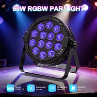 Projecteur d'éclairage de scène 90W 4-en-1 RGBW Par Lights pour DJ, discothèques, soirées, avec télécommande DMX512 pour clubs, bars et concerts