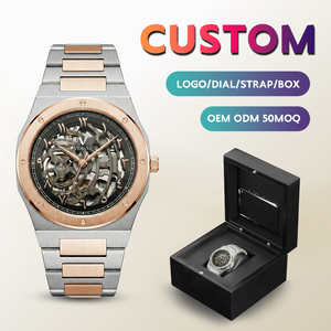 Creëer uw eigen merk skelet horloges automatische heren luxe mechanische uurwerken waterdichte mechanische tourbillon horloge voor heren - Product Image 4