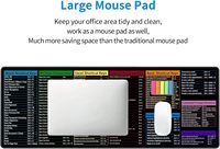 Alfombrilla de Ratón Grande para Juegos, Tamaño XXL, Personalizada con Sublimación, con Atajos de Windows y Mac Excel, para Oficina, Venta al Por Mayor