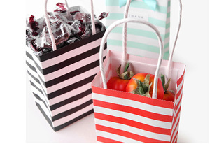 Paper Stripe <b>Gift</b> Bag Packaging Candy Cookie Present Packing Favor Kraft Bonbonniere Wedding Party Goodie Bags for Sweets - Product Image 4