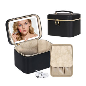 Petite trousse de maquillage OBOX version coréenne avec miroir LED, luminosité réglable pour les adolescentes, voyage de shopping - Product Image 4