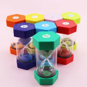 K & B Großhandel anpassbare Kinder Kinder Geschenk Sechseck Glas ABS 2 4 24 Sanduhr Sand Kunst Timer