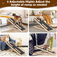 6 escaliers pour chiens en bois à hauteur réglable Escalier pour chien en bois antidérapant et équilibré Rampe intérieure et extérieure pour chien