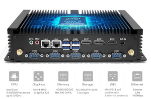 Mini Computadora Industrial sin Ventilador, CPU I7-8550U, 8 <span class=keywords><strong>USB</strong></span>, 6COM, 2 LAN, DDR4 hasta 64 GB, Win10/11 - Product Image 3