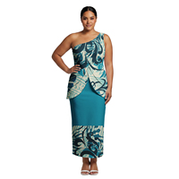 Puletasi Island – Ensemble 2 pièces personnalisé pour femmes grandes tailles, robe à épaules dénudées, motif tribal polynésien samoan, Puletasi pour femmes