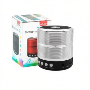 WS 887 Portable <b>Bluetooth</b> Speaker Silver Wireless Stereo Sound Compact Design For Indoor Outdoor Use - Product Image 1