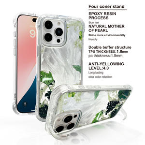 เคสโทรศัพท์ป้องกัน PC TPU กันกระแทกที่ทนทานพร้อมลายดอกไม้ศิลปะสำหรับ <span class=keywords><strong>iPhone</strong></span> 15 <span class=keywords><strong>14</strong></span> 13 12 11 <span class=keywords><strong>Pro</strong></span> <span class=keywords><strong>M</strong></span> - Product Image 5