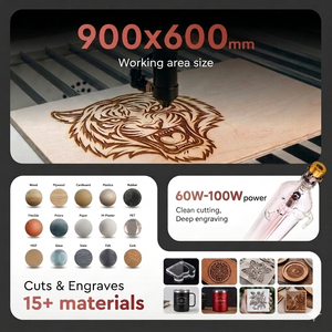 KH- 9060 CO2 <b>Laser</b> Cutter 100W-130W New Ruida Control Plywood <b>Laser</b> Engraving Cutting Machine Supports AI/DXF/PLT/LAS/BMP - Product Image 3