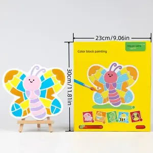 2024 New child gypsum painting diy kit-animals Color Block Painting-butterfly plaster drawing art education toy gift set for kid