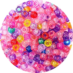 <span class=keywords><strong>SOJI</strong></span> 6x9mm trenzas de pelo multicolores 100 unids/pack trenzas de plástico cuentas de pelo acrílico Pony cuentas para fabricación de joyas y manualidades DIY - Product Image 1