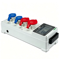 Boîte de distribution portable en acier ABS à 4 voies, disjoncteur 12V 12A, boîte d'alimentation mobile à 4 prises, utilisation intérieure/extérieure/industrielle