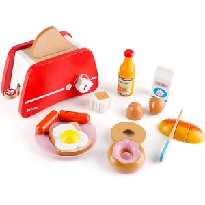 Holz frühstück Toaster Nachmittags tee Spielhaus Küche Set Kochs pielzeug Simulation Rollenspiel Kinder Frühes Lernspiel zeug