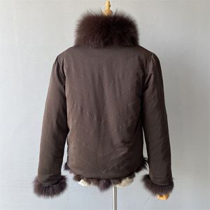 Manteau en vraie fourrure de lapin Jxwatcher, vente en gros Brésil, Casaco De Pele De Coelho, manteau réversible en vraie fourrure de renard pour femme, bouton unique, personnalisé - Product Image 6