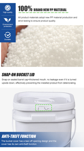 <span class=keywords><strong>Seau</strong></span> carré en plastique PP personnalisé avec couvercle à anneau de verrouillage pour l'emballage du <span class=keywords><strong>bitume</strong></span> - Product Image 5