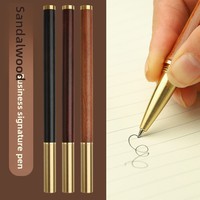 1 Pcs Factory Direct Supply Solid Wood Wooden Sign Pen Brass Gel Pen Office Business Gift Wooden Pen