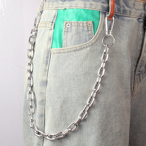 Men's And Women's Fashion Metal Pants <b>Chain</b> Tibetan Silver Double Ring Waist <b>Chain</b> For Daily Wear Hip Hop Style - Product Image 1