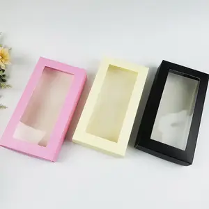 OEM Multi Color Wedding Candy box Display Recyclable Kraft Paper Gift Packaging Boxes With Clear PVC Window