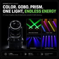 Projecteur LED à tête mobile 180W, 1.6 °   Éclairage de scène à faisceau ultra-étroit, prisme à 18 facettes, 12000K pour DJ, clubs et locations d'événements