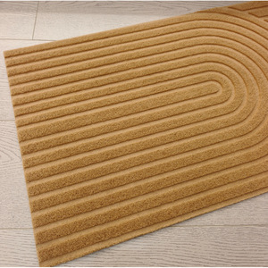 Coir Door Mat Machine Made Rectangle Striped Non-Slip Rubber Backing Modern <b>Thin</b> 0.2-0.4 in Spot Clean - Product Image 4