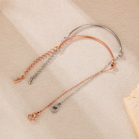 Pulseras de Acero Inoxidable con Circonitas, Estilo Coreano Minimalista, de Alta Gama, Ligeras y de Lujo, para Mujer, Resistentes al Agua, para Verano, Venta al Por Mayor