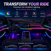 Kit d'éclairage d'ambiance LED RGBIC universel pour voiture, 22-en-1, installation facile, éclairage d'ambiance personnalisé pour l'intérieur de la voiture