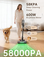 Aspirateur Cyclone sans fil auto-nettoyant avec tube flexible à 180° pour la maison, les poils d'animaux, la voiture, les sols en bois et les hôtels - Stock Allemagne