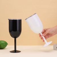 Bouteille d'eau colorée en acier inoxydable 420 à double paroi de 14oz/304 ml avec logo personnalisé moderne gobelet à vin avec couvercle