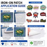 Lot de patchs brodés thermocollants ou à coudre, motifs Comic, Wow, OMG, Bam, Pow, Burst, Word, Pop Art, Nashville Script