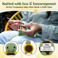 Mini Tortue au Crochet Faite Main avec Motif Tournesol et Carte Message – Cadeau Fête des Pères pour Papa