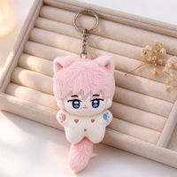 Porte-clés en peluche miniature personnalisé, design de personnage original, poupées en coton d'idoles, poupée en peluche anime faite à la main, 10 cm, rembourrage en coton PP