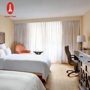 阻燃100% 遮光窗帘用于酒店客房定制窗帘机动客房窗帘
