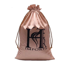 Étiquettes/emballages/étiquettes personnalisées pour extensions de cheveux, emballage personnalisé pour mèches, sac en satin de soie avec cordon de serrage pour extensions de cheveux