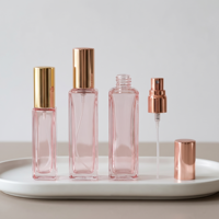 Flacon pulvérisateur de parfum vide personnalisable 5ml 10ml 20ml en verre rose avec capuchon froid, atomiseur rechargeable mince, livré sans carton