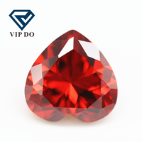Wuzhou – pierres précieuses synthétiques en forme de cœur en zircon cubique, prix d'usine, 3x3mm-12x12mm, grenat/grenat foncé