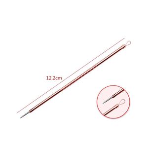 Blackhead <b>Remover</b> Extractor Acne Blemish <b>Spots</b> <b>Remover</b> Facial Treatment <b>Tool</b> Set 4 Pcs Rose Gold Pimple Popper <b>Tool</b> Kit - Product Image 5