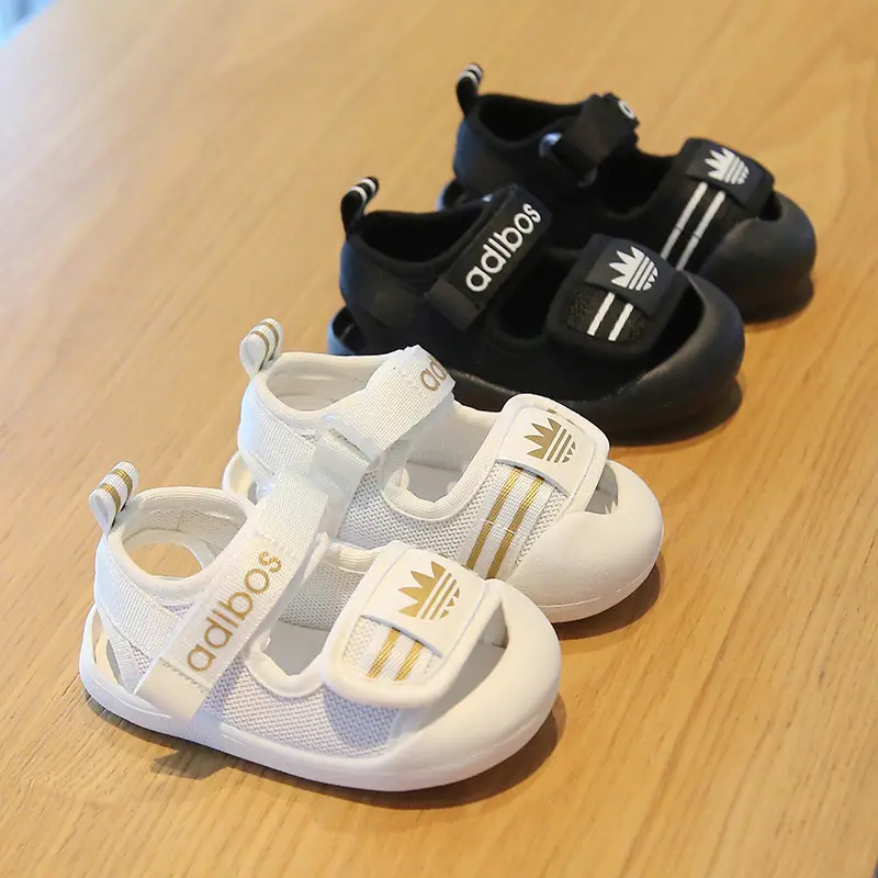 6-12 개월 뜨거운 판매 0-3 블랙 화이트 스포츠 스타일 패션 여름 아기 유아 신발 샌들