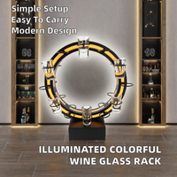 Présentoir portable en métal lumineux pour verres à vin, spiritueux, bière et cocktails - Design créatif et coloré