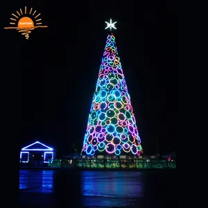 Commercial Outdoor Christmas Decoration LED External Smart Music Dance Programmable Giant Decorative Christmas Tree Light