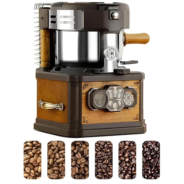 Electric Home Coffee Roaster Temperature Control Stainless Steel Automatic Sample Coffee Bean Roasting Machine for Household Use