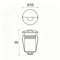 Lampu Dinding Jalur Luar Ruangan Tahan Air 2.5W, Lampu Tanam Tanah Aluminium, Penerangan Luar Ruangan untuk Taman, Tangga, dan Anak Tangga